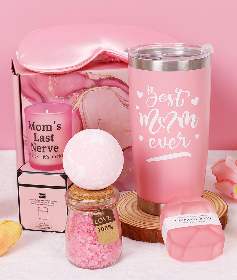 ONEVIVE Birthday & Christmas Gifts for Mom, Women & Friends - Relaxing Spa Gift Basket with Tumbler & Candle Set - Image 5
