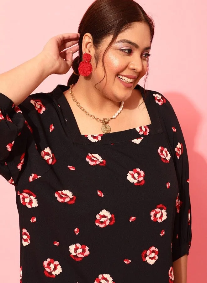 كيرفي ستريت Floral Printed Plus Size Top for Women