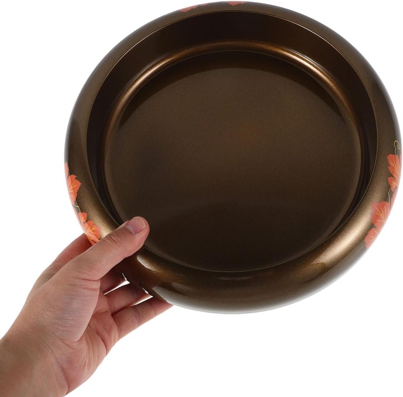 ABOOFAN Japanese Sushi Serving Platter round Small Maple Leaf Design Sashimi Plate Ice Tray for Seafood Preservation Asian Style Appetizer and Salad Dish - Image 4