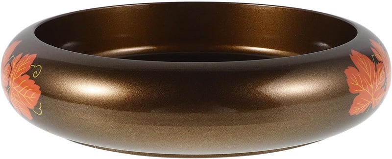ABOOFAN Japanese Sushi Serving Platter round Small Maple Leaf Design Sashimi Plate Ice Tray for Seafood Preservation Asian Style Appetizer and Salad Dish - Image 1