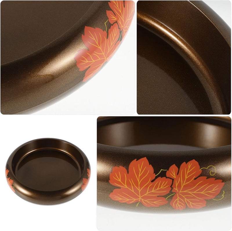 ABOOFAN Japanese Sushi Serving Platter round Small Maple Leaf Design Sashimi Plate Ice Tray for Seafood Preservation Asian Style Appetizer and Salad Dish - Image 3