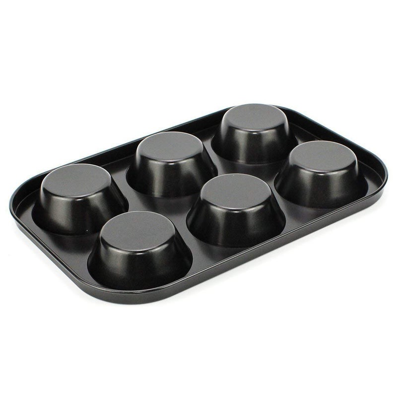Zipron 6 Cavity Grid Mold Aluminum Tray Muffin Cup Cake Tray Baking in Microwave Oven Muffin Bread Cake Bakeware Reusable Tray Pan Mould for Deserts Pastries and Cookies NonStick - Image 3
