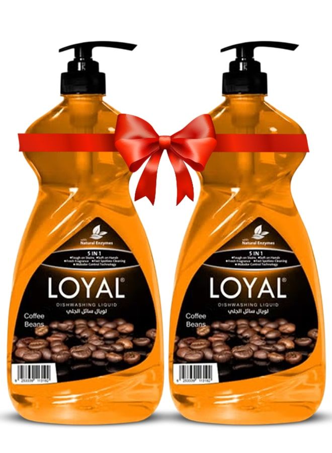 لويال سائل غسيل الأطباق ٥ في ١ - حبوب القهوة ٢ × ١.٥ لتر