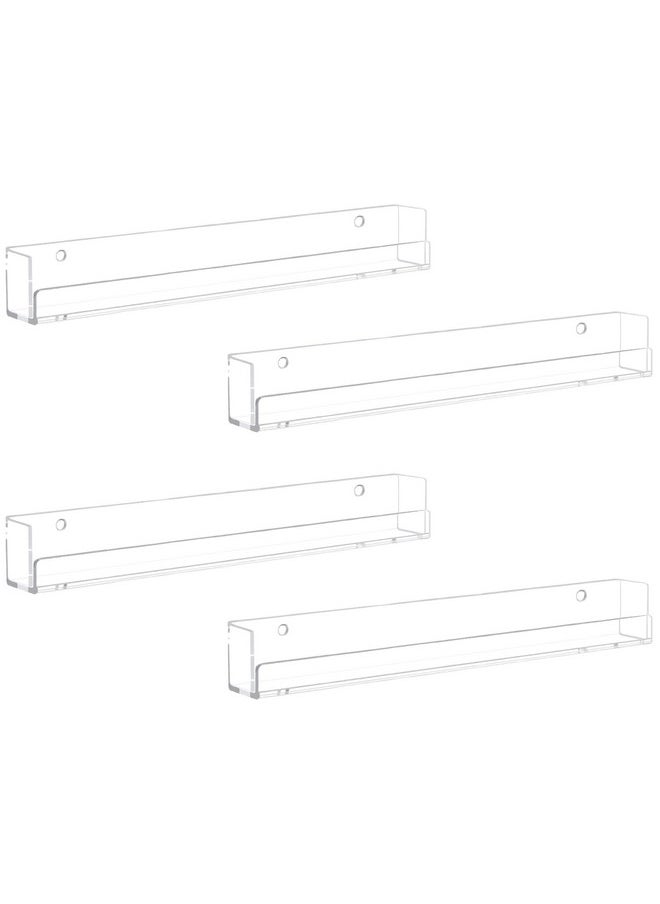 Cerpourt - Cerpourt 4 Pack Nail Polish Rack Wall Mounted Shelf, Clear Acrylic Nail Polish Organizer Display,Clear Nail Polish Wall Rack Nail Supplies for Nail Techs - Image 1