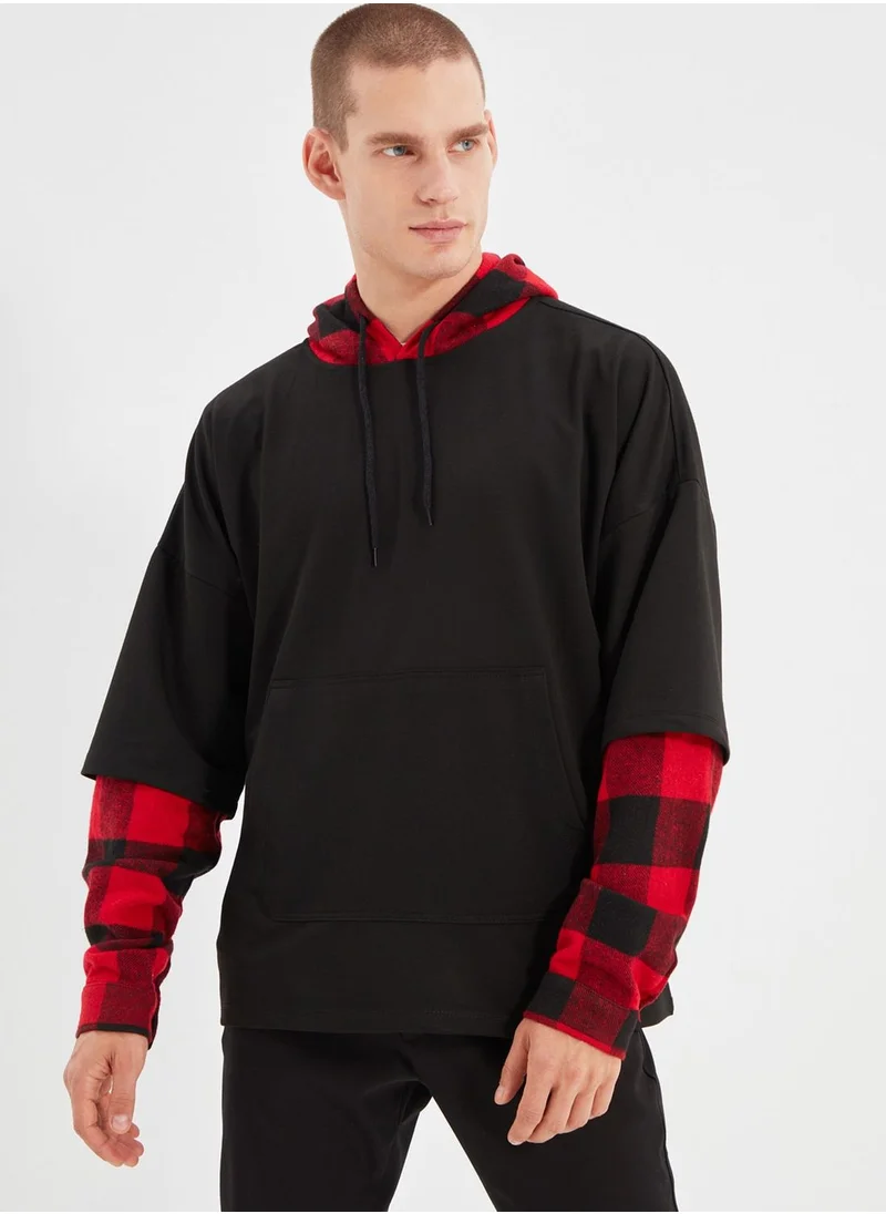 trendyol Checked Hoodie