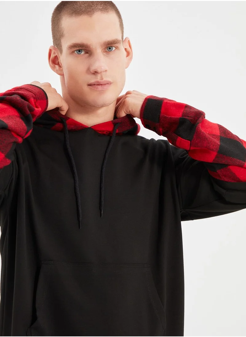 trendyol Checked Hoodie