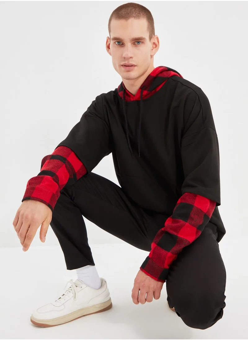 trendyol Checked Hoodie