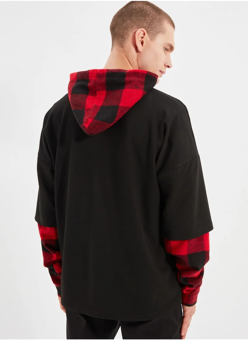 trendyol Checked Hoodie