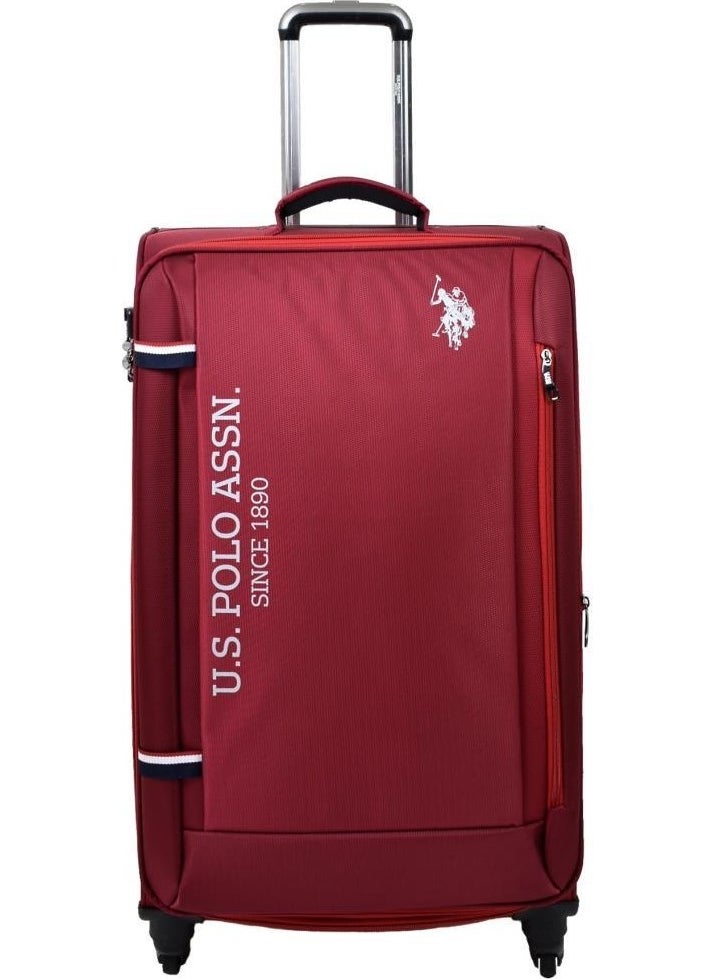 Base. Polo Assn. Suitcase Large Size Claret Red Fabric Suitcase