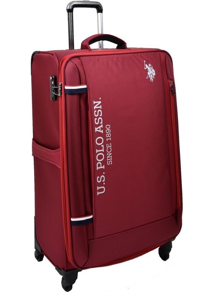 U.S. Polo Assn. - Base. Polo Assn. Suitcase Large Size Claret Red Fabric Suitcase - Image 1