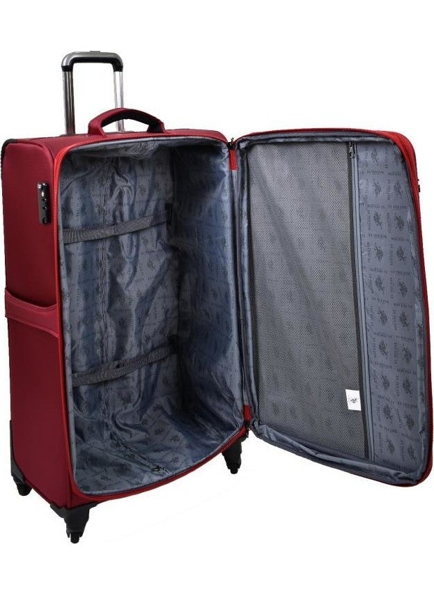 U.S. Polo Assn. - Base. Polo Assn. Suitcase Large Size Claret Red Fabric Suitcase - Image 1