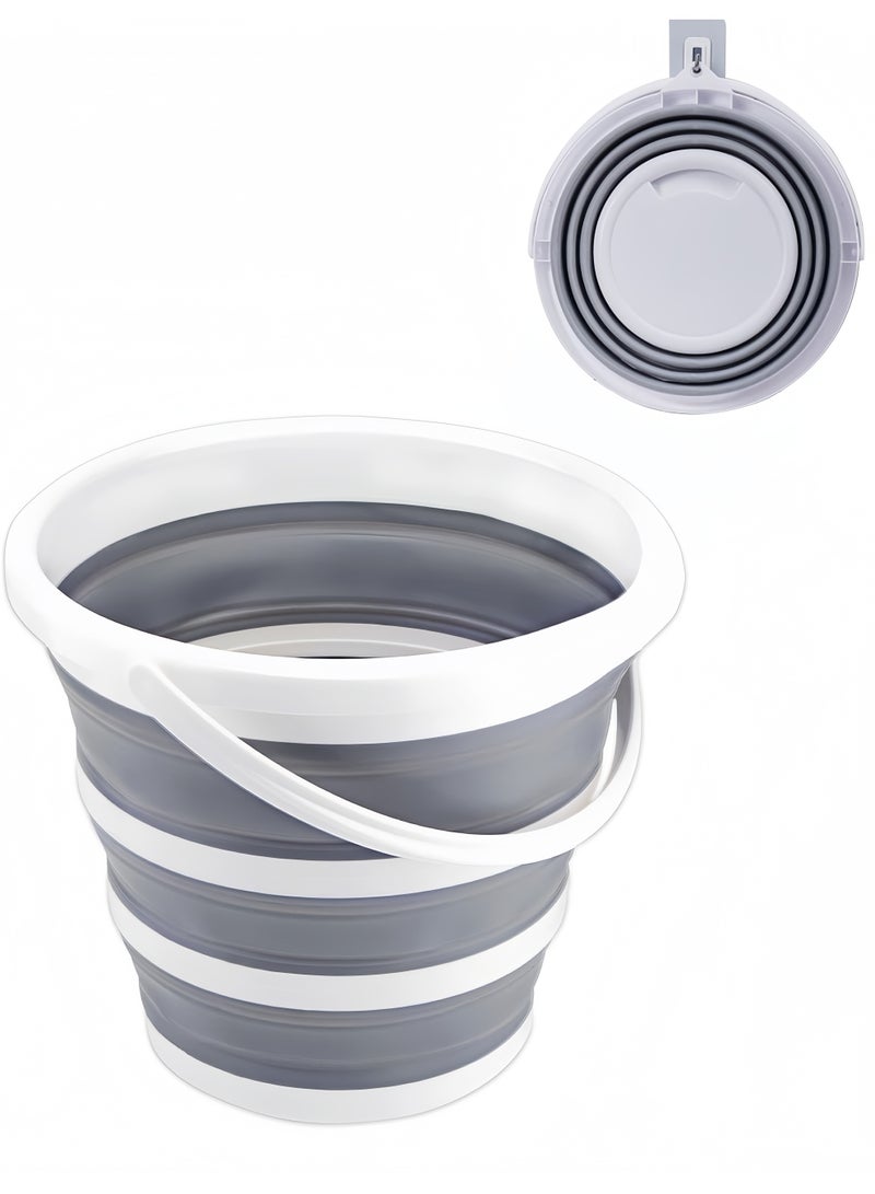 دلو بلاستيكي قابل للطي سعة 10 لتر، دلو محمول للتخييم في الهواء الطلق، والمشي لمسافات طويلة، وغسيل السيارات، وتنظيف الشاطئ والمنزل - Image 1