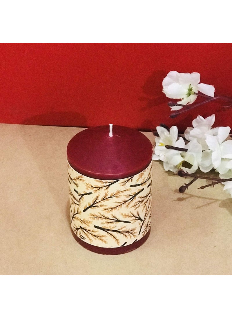 Hosley - HOSLEY Wax Unscented Pillar Candle for Birthday Diwali Gifting Home Decoration Candle for Decoration, Red - Image 1