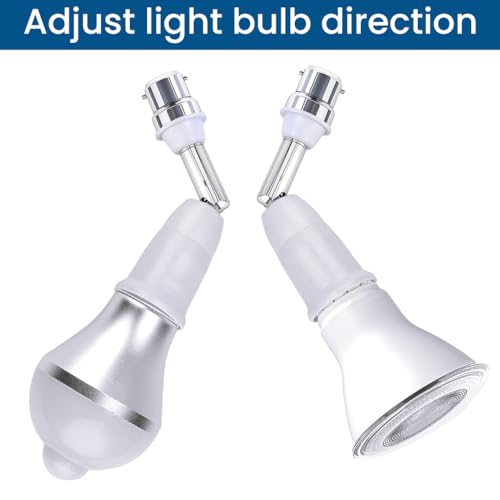 ELEPHANTBOAT® 2 Pcs B22 to E27 Light Socket Converter Extender, Flexible 360° Rotatable Adapter for B22 to E27 Bulb, Bulb Lamp Holder Extender Holder Socket Fit for LED, CFL - Image 4