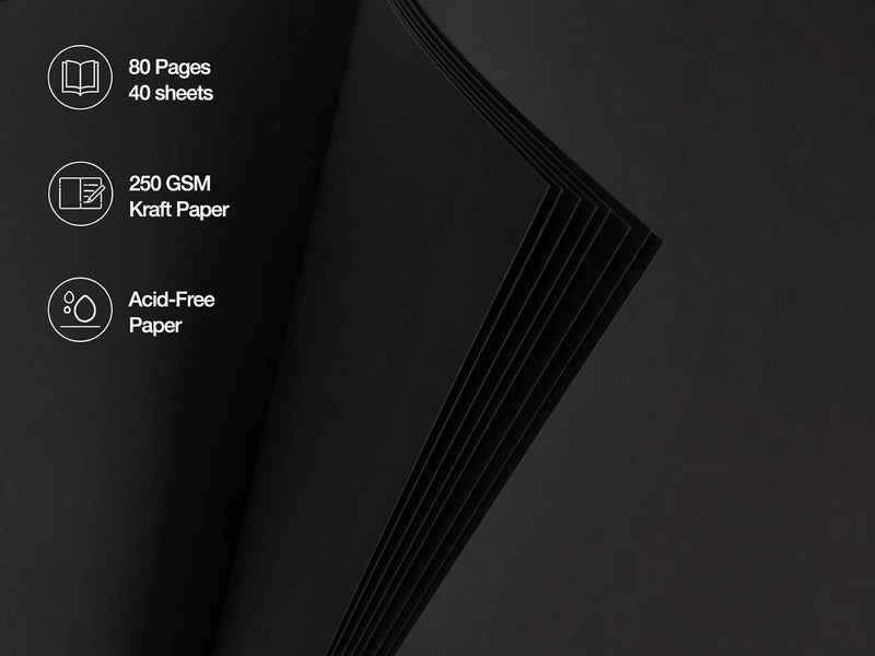 Potricher 10 x 10 Inch DIY Scrapbook Photo Album - 80 Pages Thick Kraft Blank Black Paper Memory Book for Weddings and Anniversaries - Image 5