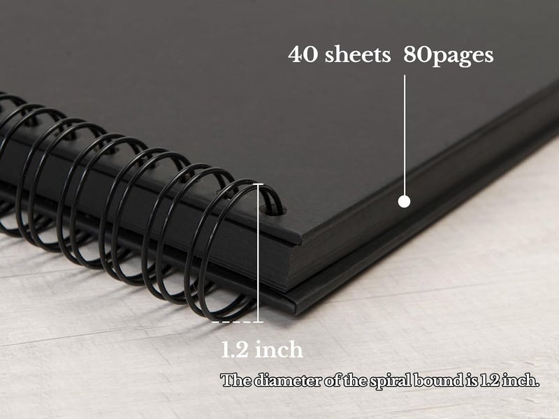 Potricher 10 x 10 Inch DIY Scrapbook Photo Album - 80 Pages Thick Kraft Blank Black Paper Memory Book for Weddings and Anniversaries - Image 4