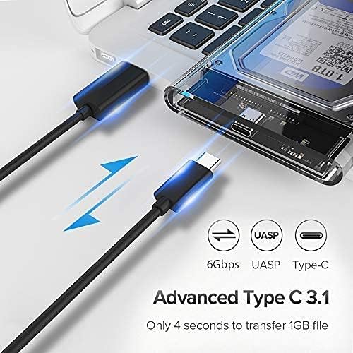 COOLCOLD 2.5 inch SATA Hard Drive HDD Enclosure USB 3.0 External Sata Hard Disk Casing,Portable Internal Hard Drive to External case for Laptop PC Desktop (Type C 2.5 Sata Hard Casing Transparent) - Image 3