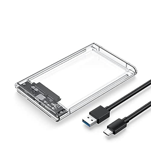 COOLCOLD 2.5 inch SATA Hard Drive HDD Enclosure USB 3.0 External Sata Hard Disk Casing,Portable Internal Hard Drive to External case for Laptop PC Desktop (Type C 2.5 Sata Hard Casing Transparent) - Image 1