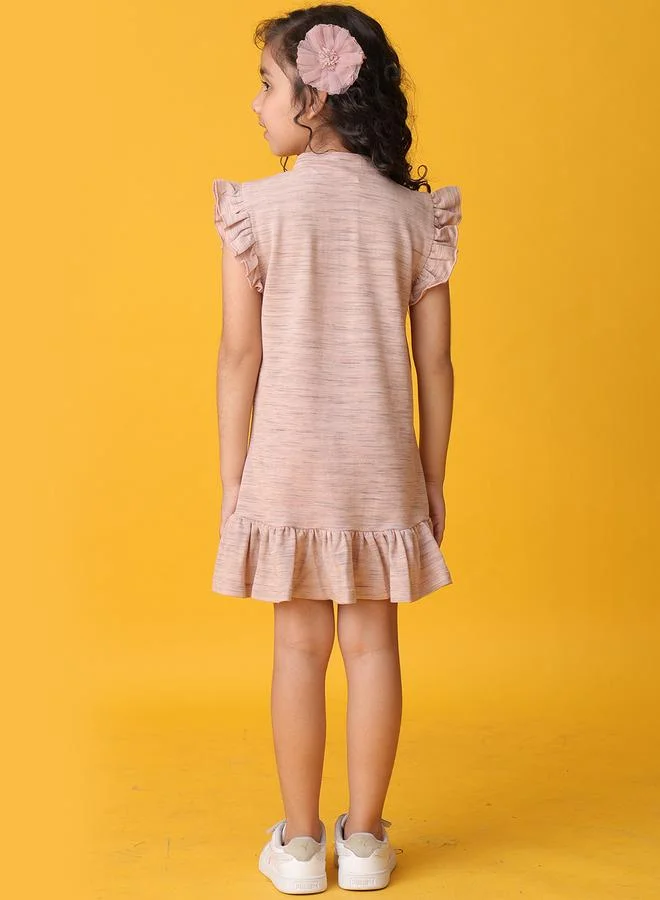 Anthrilo Anthrilo Textured Ruffled Sleeve Mini Dress