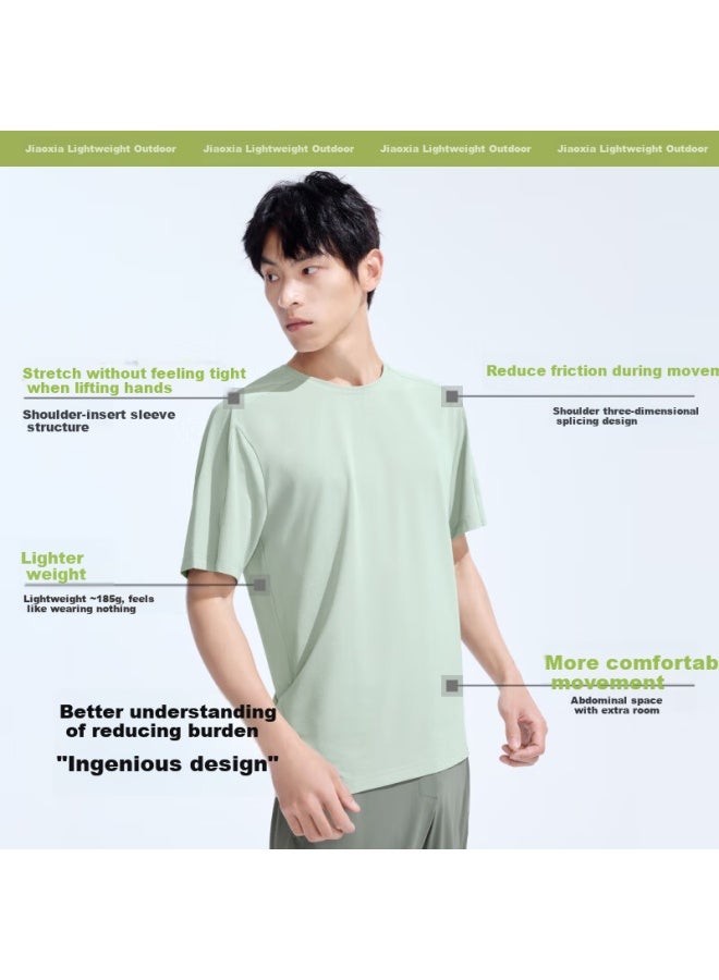 Beneunder Men's Short Sleeve T-shirt Summer Sports Quick-drying T-shirt Breathable Comfortable Loose Round Neck Base Shirt Hi943 - Image 4