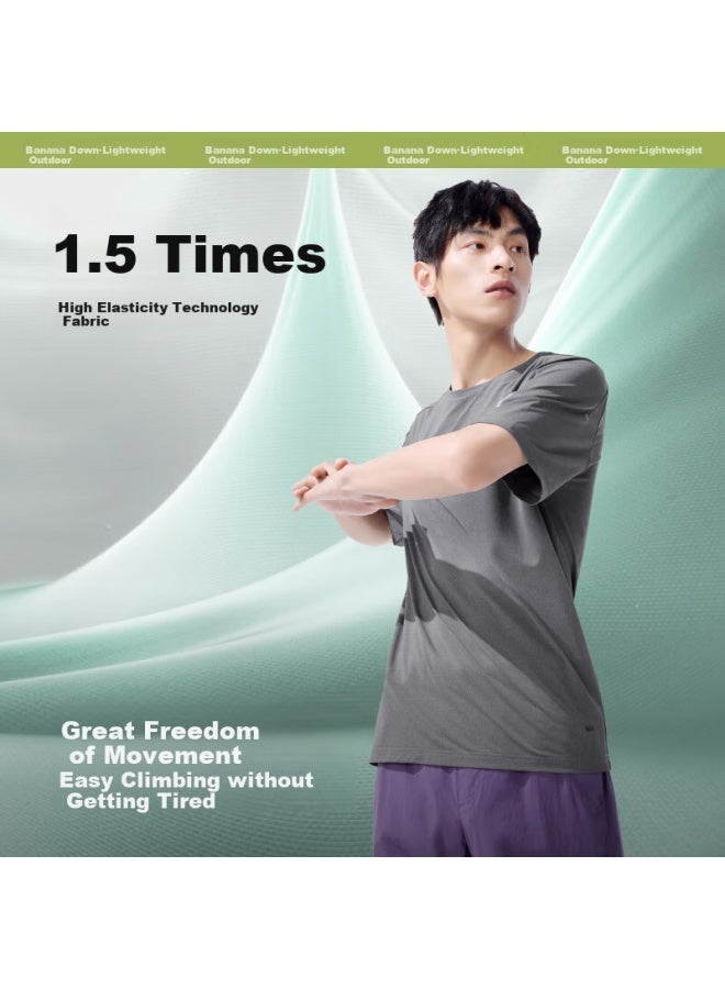 Beneunder Men's Short Sleeve T-shirt Summer Sports Quick-drying T-shirt Breathable Comfortable Loose Round Neck Base Shirt Hi943 - Image 3