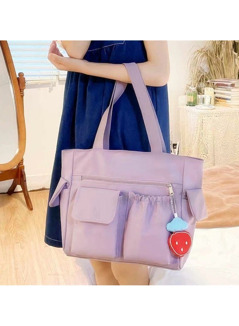 HIHILOOK Women's Shoulder Tote Bag Canvas Handbag For Women Large Capacity Bucket Bag Fashionable Travel Messenger Shoulder Bag for Ladies Girls College Students  - Image 1