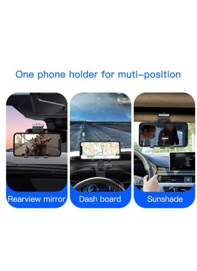 Yesido C101 Rearview Mirror 360 Rotating Hand Abs Flexible Stand Clamp Dashboard Phone Holder For Car  - Image 3