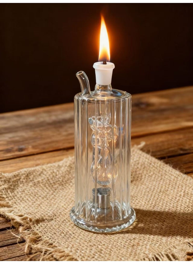 شيانغ مي مصباح زيت زجاجي ممتاز مقاوم للحرارة، زجاجة مزهرية زجاجية مصنوعة من مادة البورسليكات عالية الجودة للاستخدام طويل الأمد، مزهرية زجاجية شفافة (لون عشوائي) - Image 2