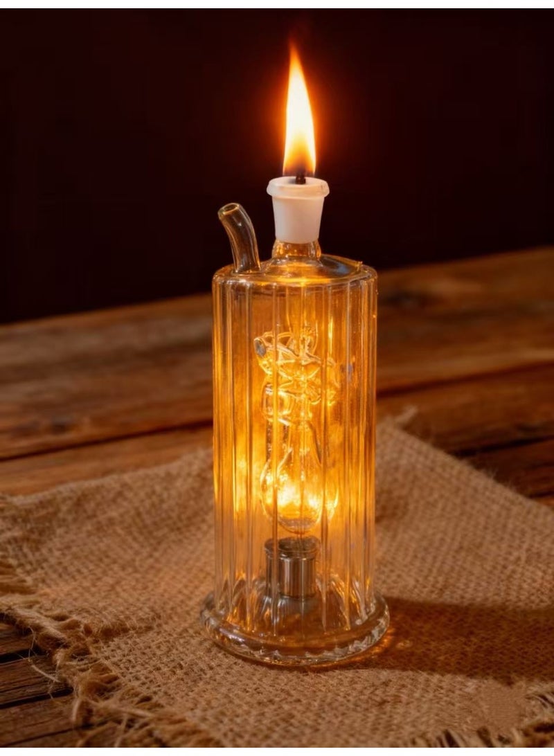 شيانغ مي مصباح زيت زجاجي ممتاز مقاوم للحرارة، زجاجة مزهرية زجاجية مصنوعة من مادة البورسليكات عالية الجودة للاستخدام طويل الأمد، مزهرية زجاجية شفافة (لون عشوائي) - Image 1