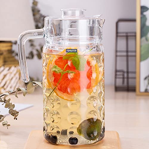 FINSTER Italian Premium Water Pitcher - 1800 ML Glass Jug with Lid, Iced Tea Pitcher, Hot & Cold Water, Wine & Juice Carafes - Image 4