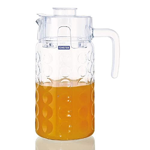 FINSTER Italian Premium Water Pitcher - 1800 ML Glass Jug with Lid, Iced Tea Pitcher, Hot & Cold Water, Wine & Juice Carafes - Image 3