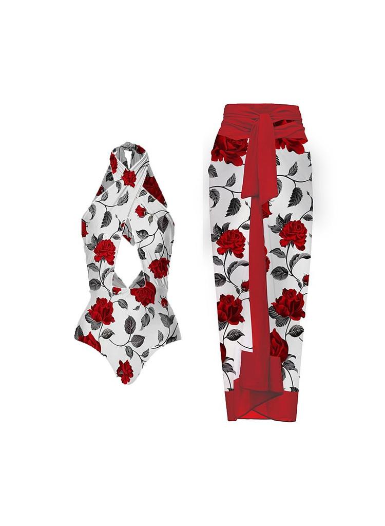 2-Piece Women Swimsuit with Skirt Holiday Beach Dress Female Retro Swimwear Vintage Surf Wear Summer - Image 1