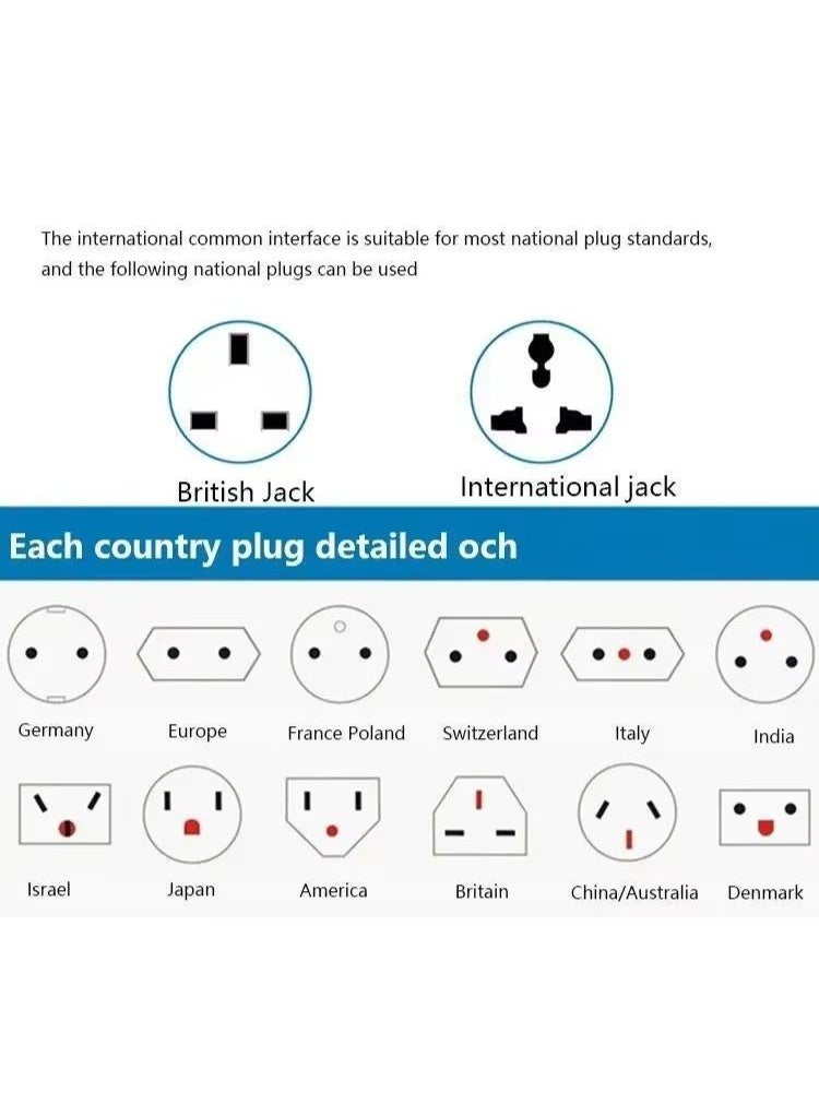Universal Wall Socket with Type C and USB, QC Charging Electric Power Wall Socket Outlet, For Home and Office, Grey - Image 3