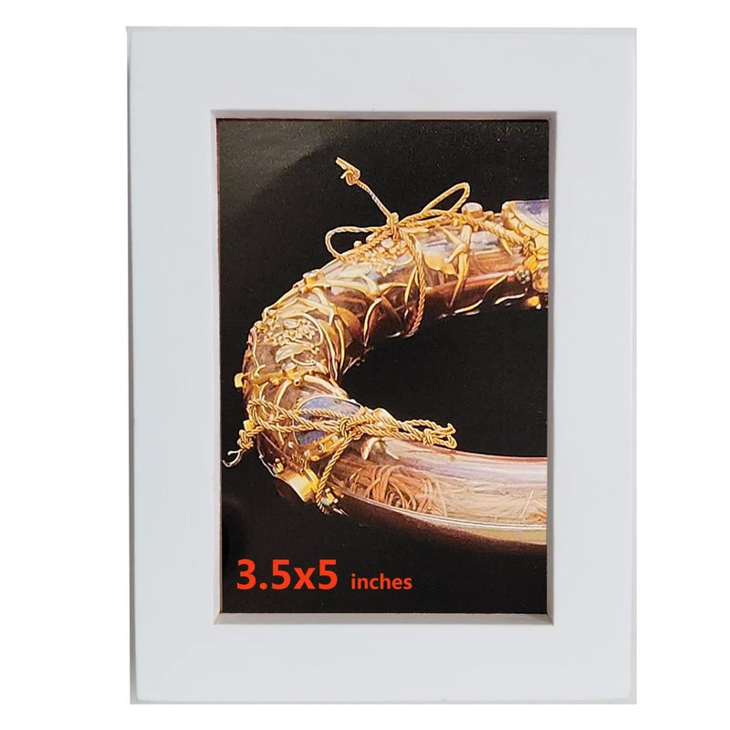 KELE MODEL 3.5x5 Picture Frames White. Solid Wood  Plastic Panel.The Protective Film Must be Removed. - Image 1