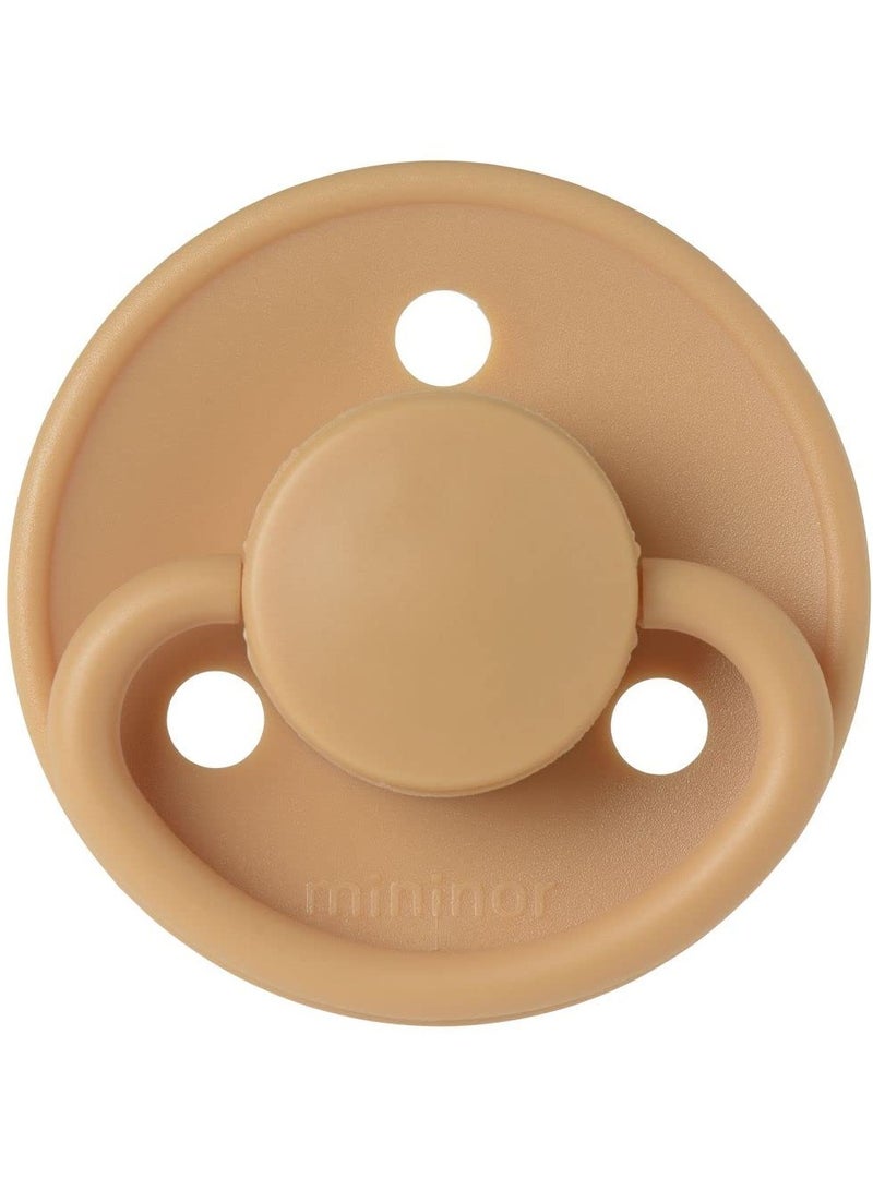 Mininor Round Pacifier Silicone 0 Month Golden Sand - Image 1