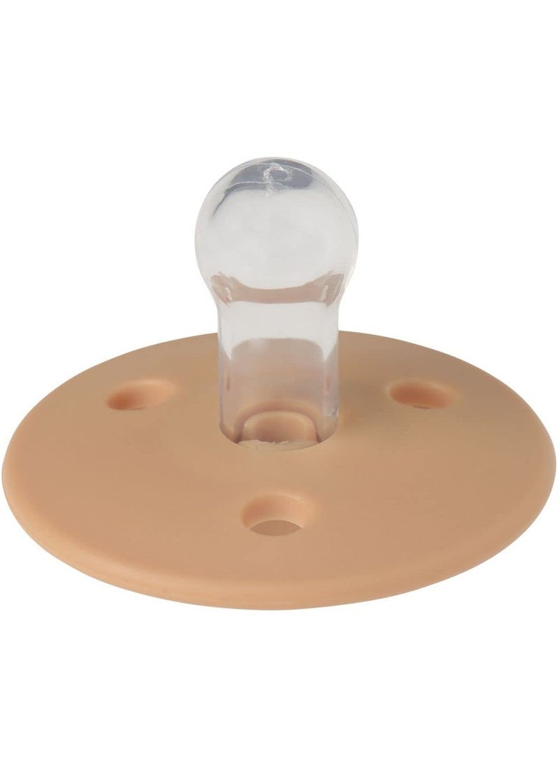 Mininor Round Pacifier Silicone 0 Month Golden Sand - Image 2
