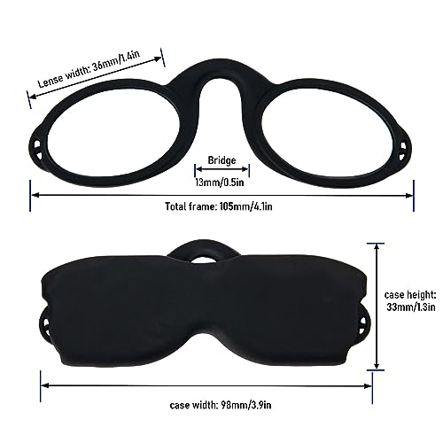 REAVEE Ultra Slim Armless Reading Glasses, Small and Flat Readers Compact Pocket Size with Stick-on Case Holder,Black 1.0 - Image 5