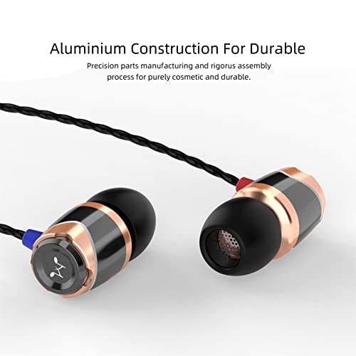 SoundMAGIC E10 Wired Earphones No Microphone HiFi Stereo Earbuds Noise Isolating in Ear Headphones Powerful Bass Tangle Free Cord Black Gold - Image 5