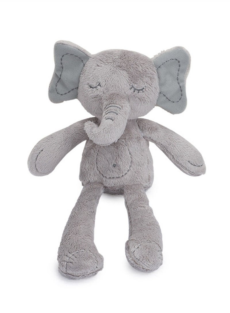 Loquat Long-legged Elephant Plush Soothing Baby Toy 20*38cm Grey - Image 1