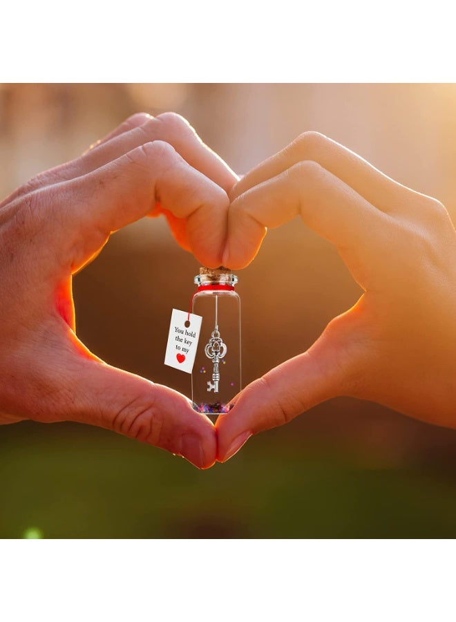 Romantic Message in a Bottle with Key Charm, "I Love You" Gift for Him & Her, Anniversary Present - Image 4