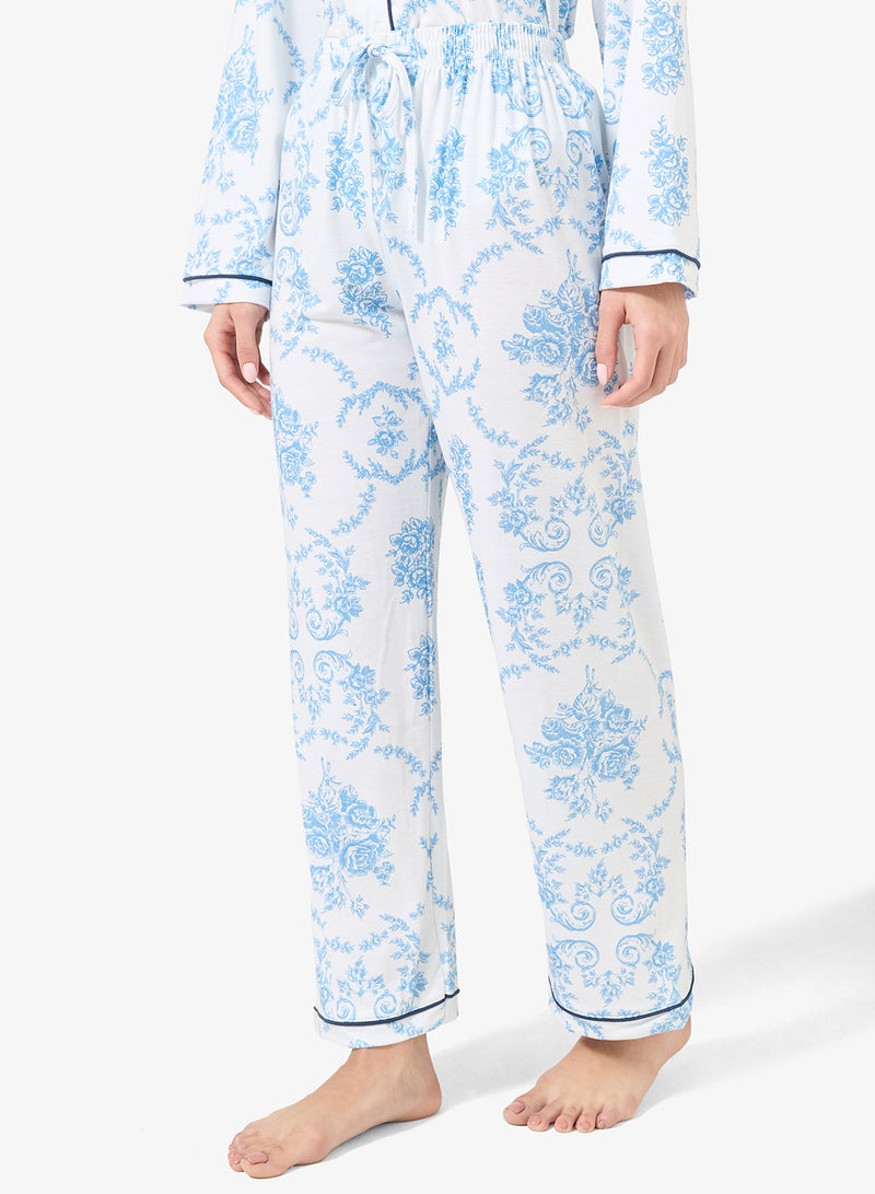 Ginger Cotton Button Up Shirt & Pyjama Set - Image 4