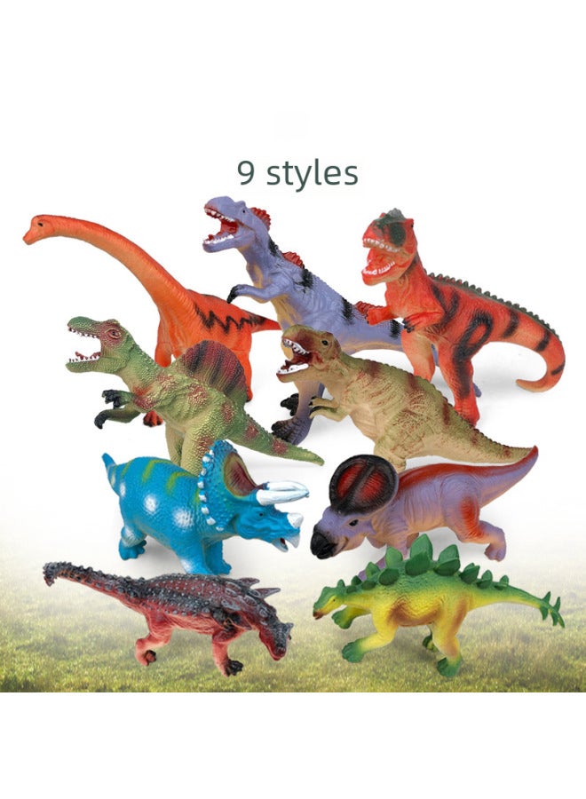 Large Realistic Enamel Dinosaur Toy Sound-making Tyrannosaurus Rex Triceratops Animal Boys Soft Jelly Model Street Stall-Color:Army Green Tyrannosaurus 52cm - Image 5