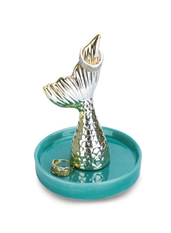 Balvi Nayade Ring Holder - Mermaid Tail Jewelry Dish - Gold - Modern Style - Captivating Centerpiece - Image 1