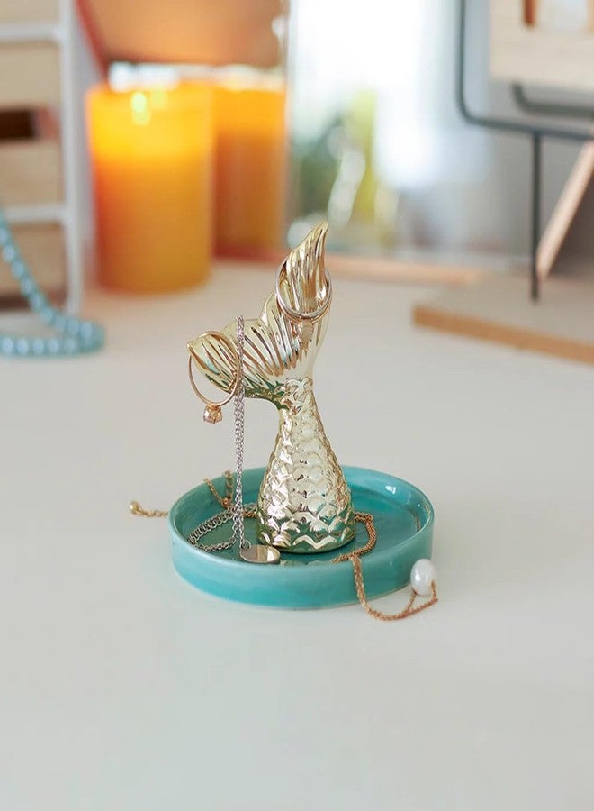 Balvi Nayade Ring Holder - Mermaid Tail Jewelry Dish - Gold - Modern Style - Captivating Centerpiece - Image 3