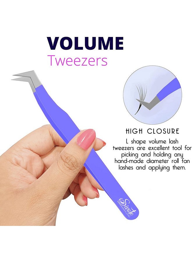 SIVOTE Ivote Lash Tweezers For Eyelash Extensions For Volume Isolation & Classic Lashes 3 Pack Purple - Image 4