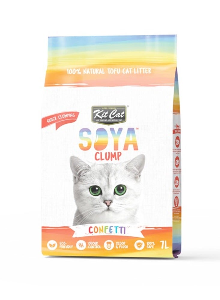 Kit Cat Soya Clump Soybean Litter – Confetti 7L - Image 1