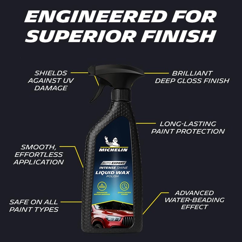 Michelin Liquid Wax Polish 500ml Deep Gloss Shine & Paint Protection From UV | Hydrophobic Formula Repels Water & Dirt | Easy Application & Long-Lasting Finish Safe on Clear Coat & All Paint Types - Image 2