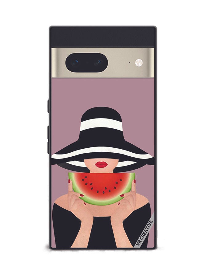 VR CREATIVE Protective Case Cover For Google Pixel 7 Girl With Watermelon Design Multicolour - Image 1