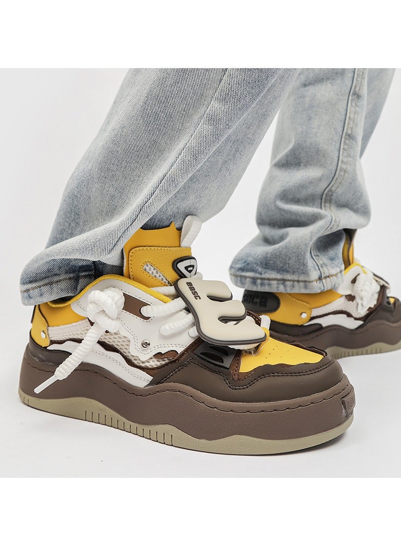 KUYING Vintage bread shoes, cat and sofa lovers, the same sport casual versatile thick sole skateboard shoes  - Image 2