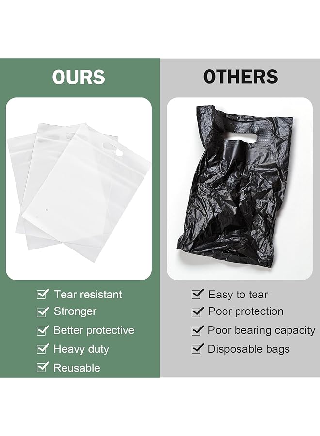 erorex Frosted T Shirt Bags 50 Pieces Poly Mailers With Handle Frosted T Shirt Bags Packaging Bags Mailing Envelopes Clear Shipping Bags For Small Business Clothing Transporting - Image 3